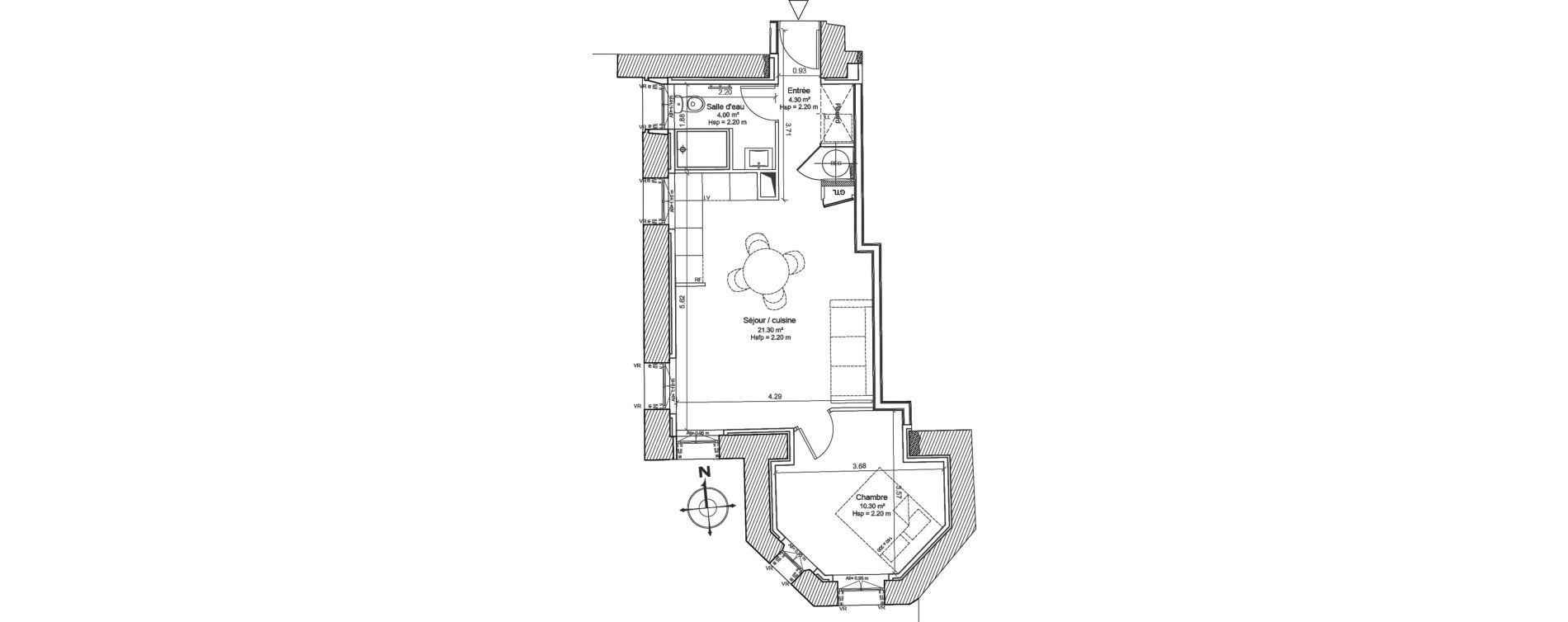 Appartement T2 de 39,90 m2 &agrave; Nice Vernier