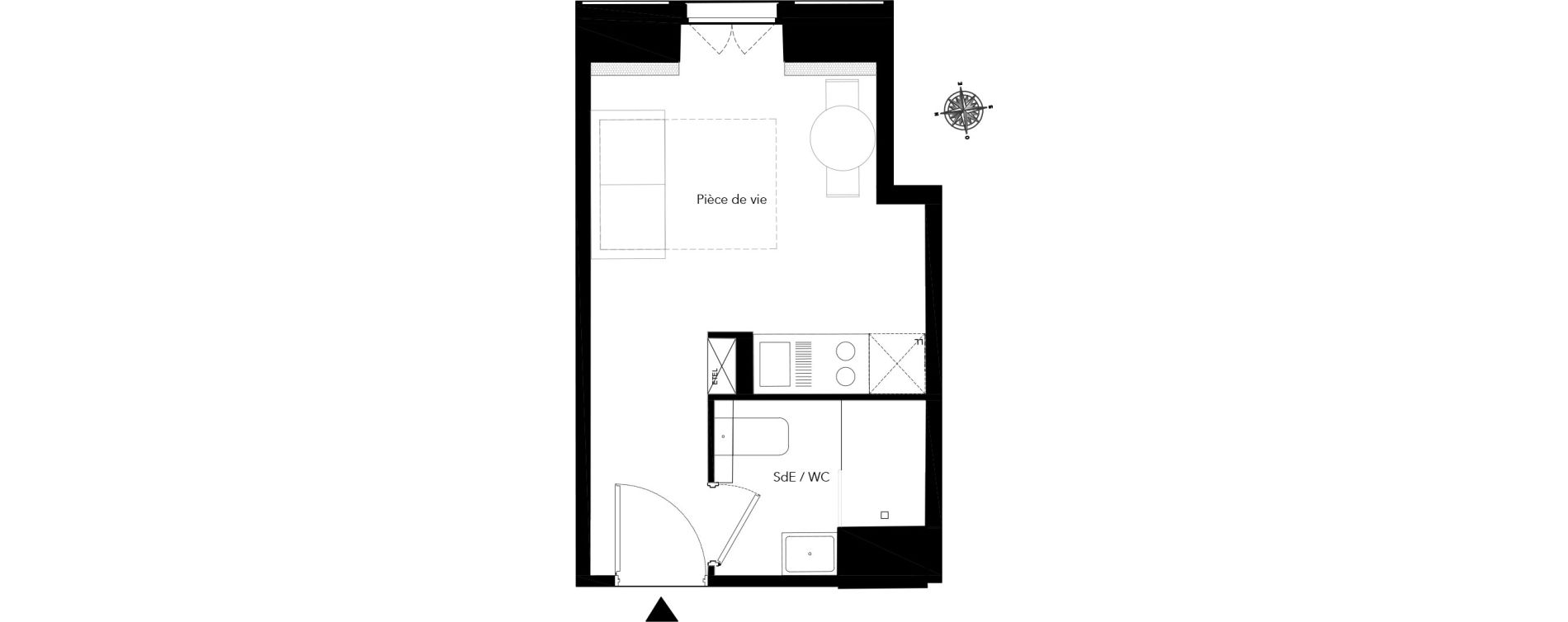 Appartement T1 de 18,06 m2 &agrave; Nice Bonaparte