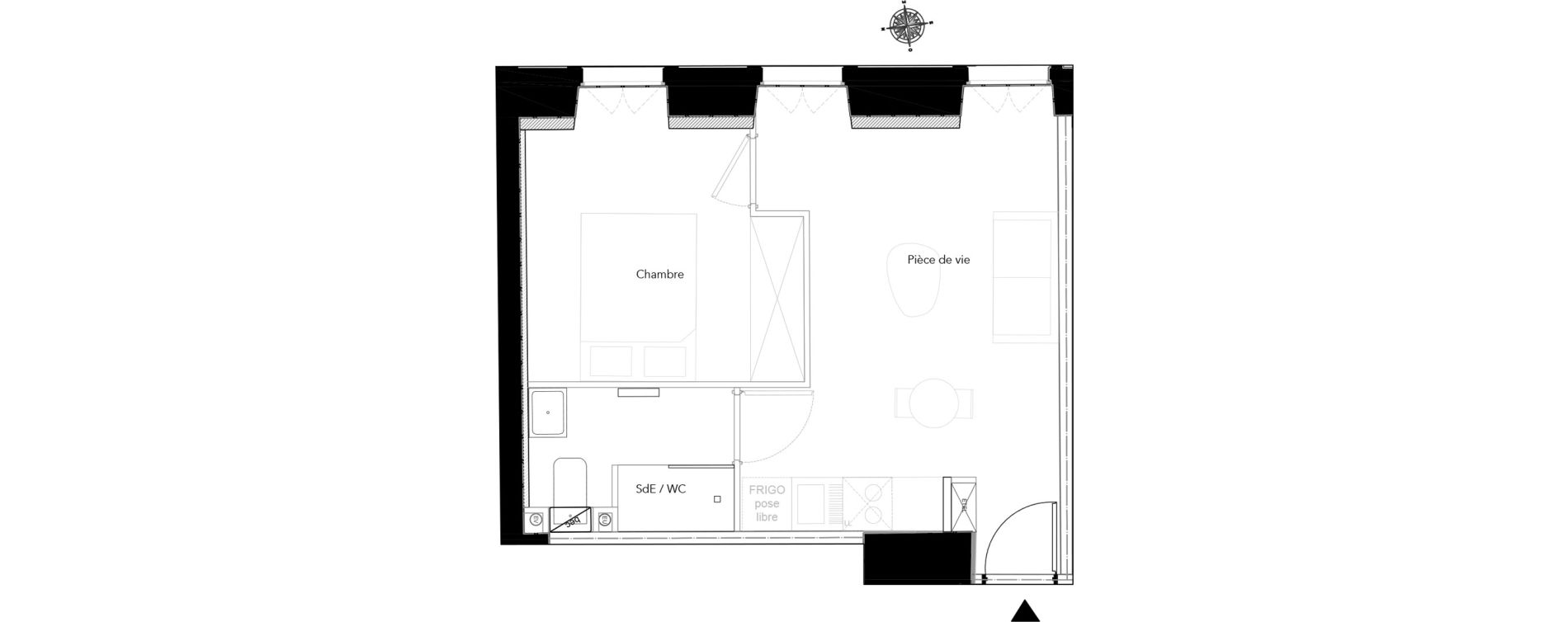 Appartement T2 de 32,38 m2 &agrave; Nice Bonaparte