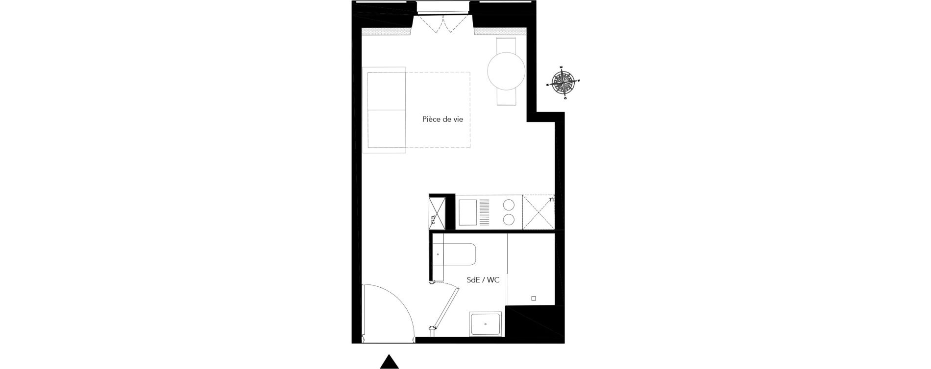 Appartement T1 de 18,45 m2 &agrave; Nice Bonaparte
