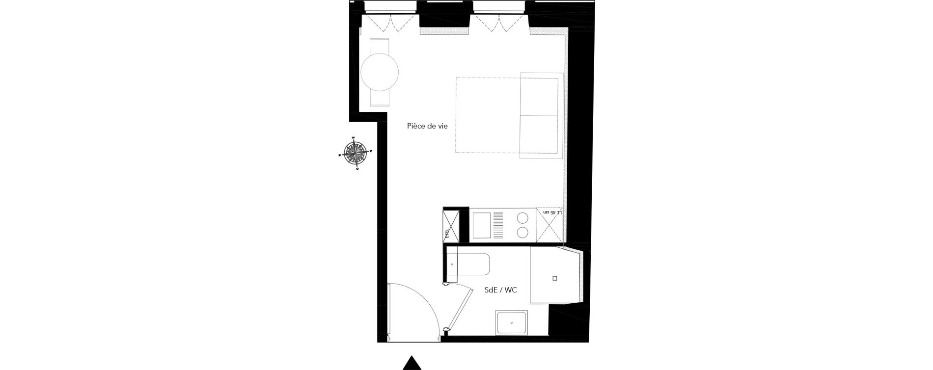 Appartement T1 de 19,59 m2 &agrave; Nice Bonaparte