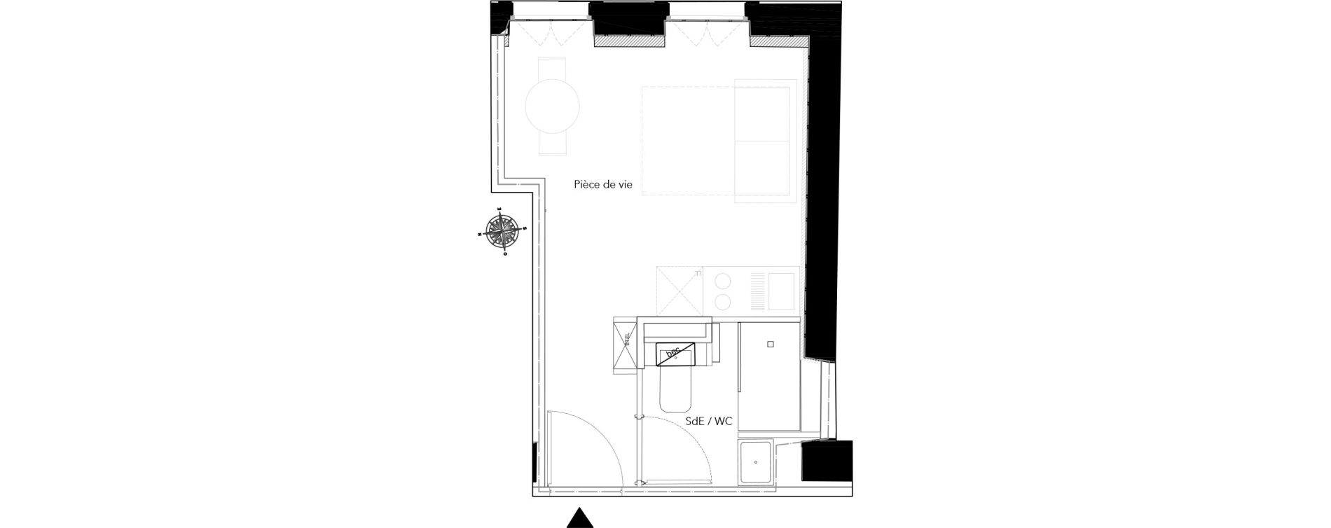 Appartement T1 de 19,40 m2 &agrave; Nice Bonaparte