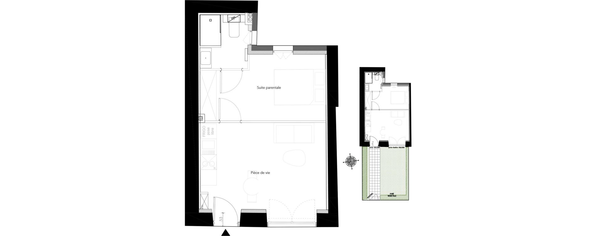 Appartement T2 de 34,40 m2 &agrave; Nice Bonaparte