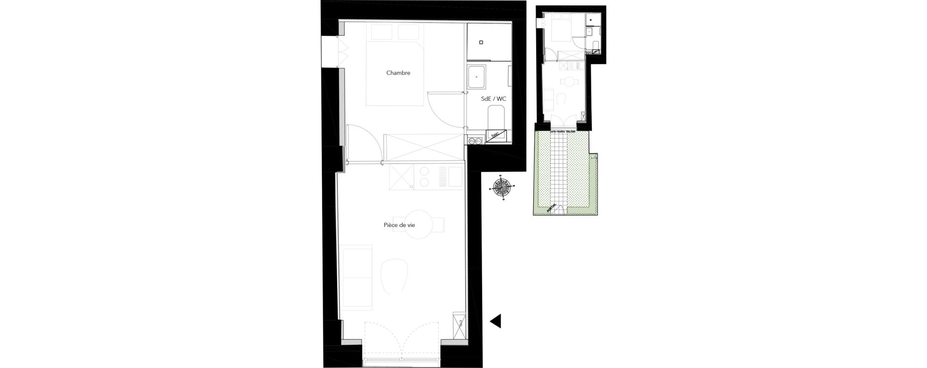 Appartement T2 de 26,75 m2 &agrave; Nice Bonaparte