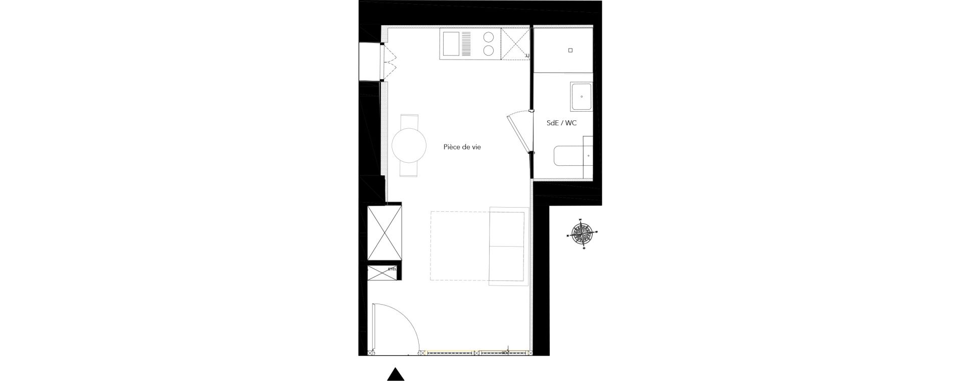 Appartement T1 de 24,09 m2 &agrave; Nice Bonaparte