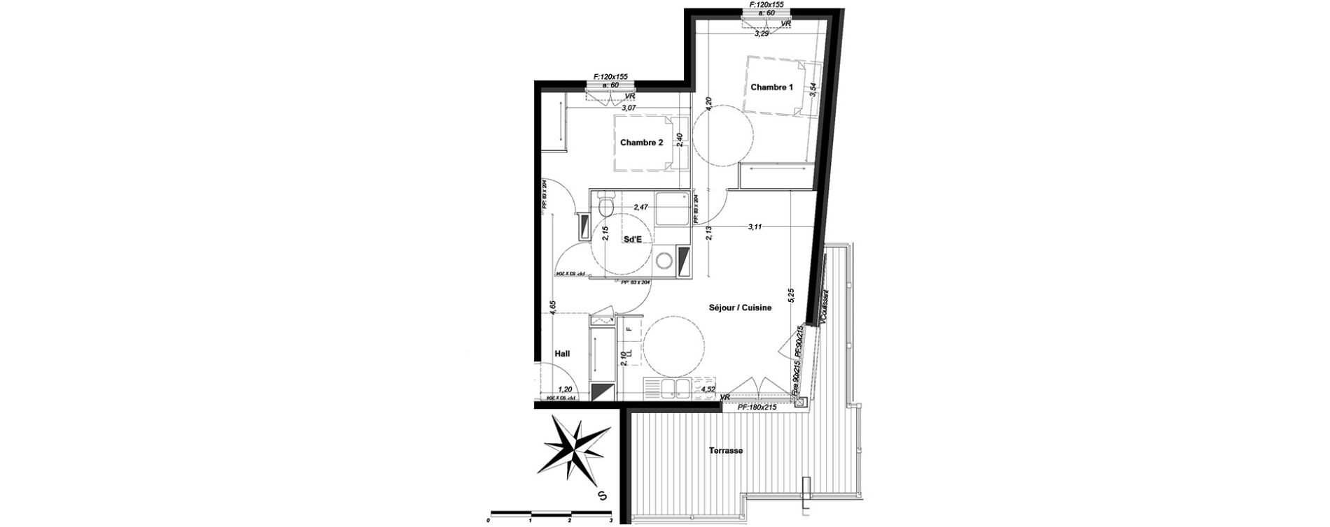 Appartement T3 de 55,70 m2 &agrave; P&eacute;one Centre