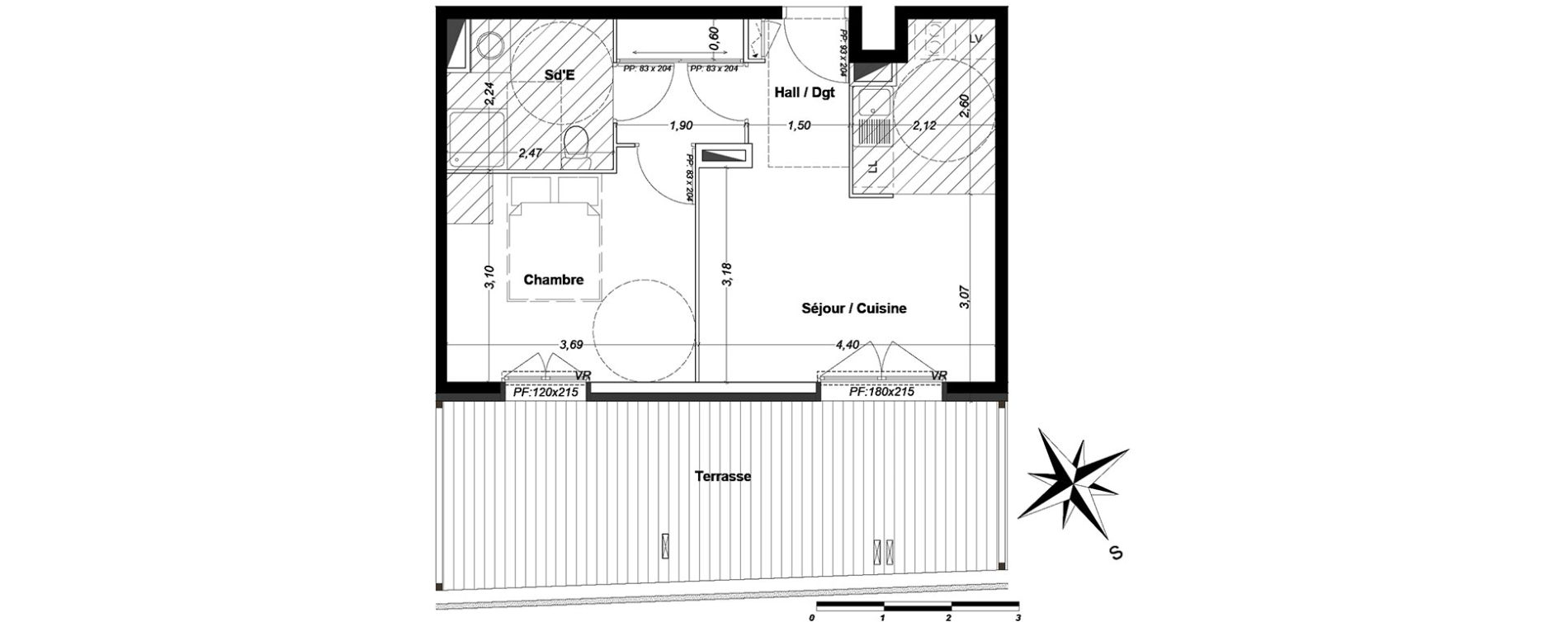 Appartement T2 de 41,78 m2 &agrave; P&eacute;one Centre