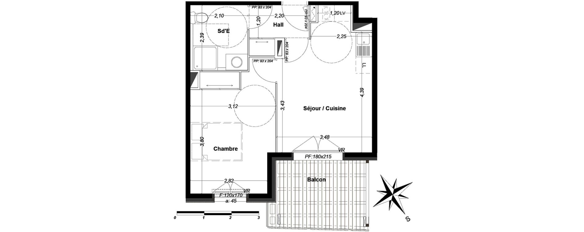 Appartement T2 de 38,16 m2 &agrave; P&eacute;one Centre