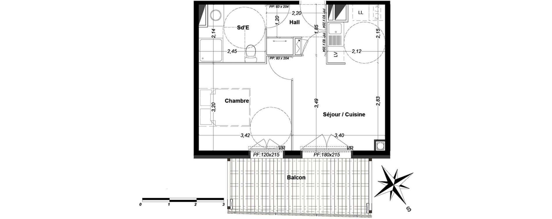 Appartement T2 de 35,37 m2 &agrave; P&eacute;one Centre