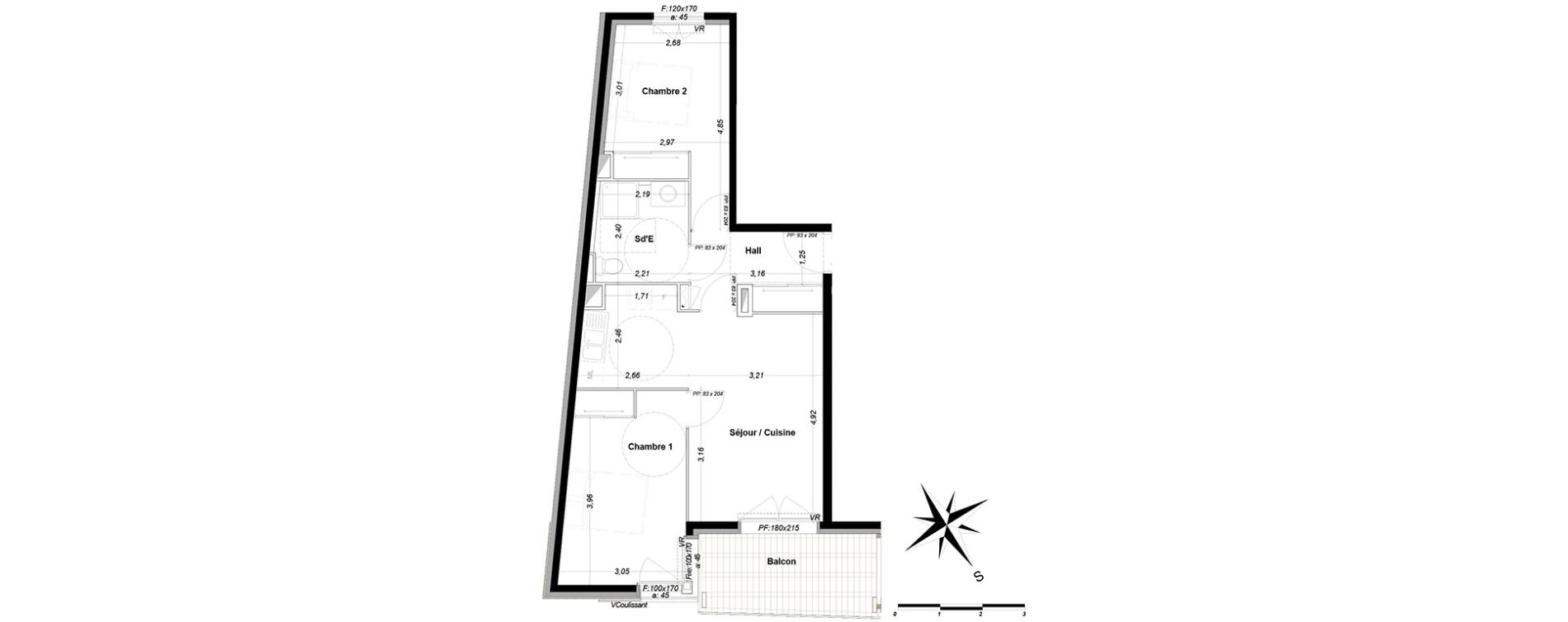 Appartement T3 de 57,12 m2 &agrave; P&eacute;one Centre