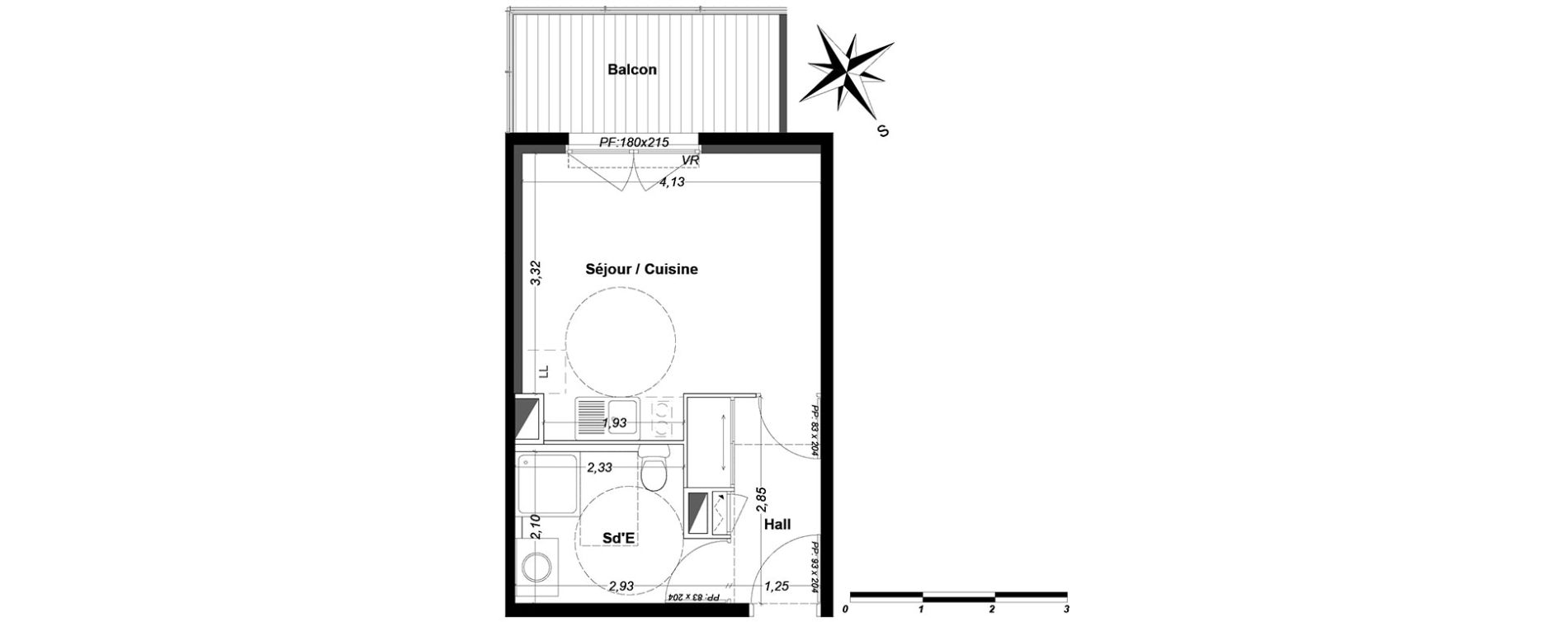 Appartement T1 de 25,02 m2 &agrave; P&eacute;one Centre