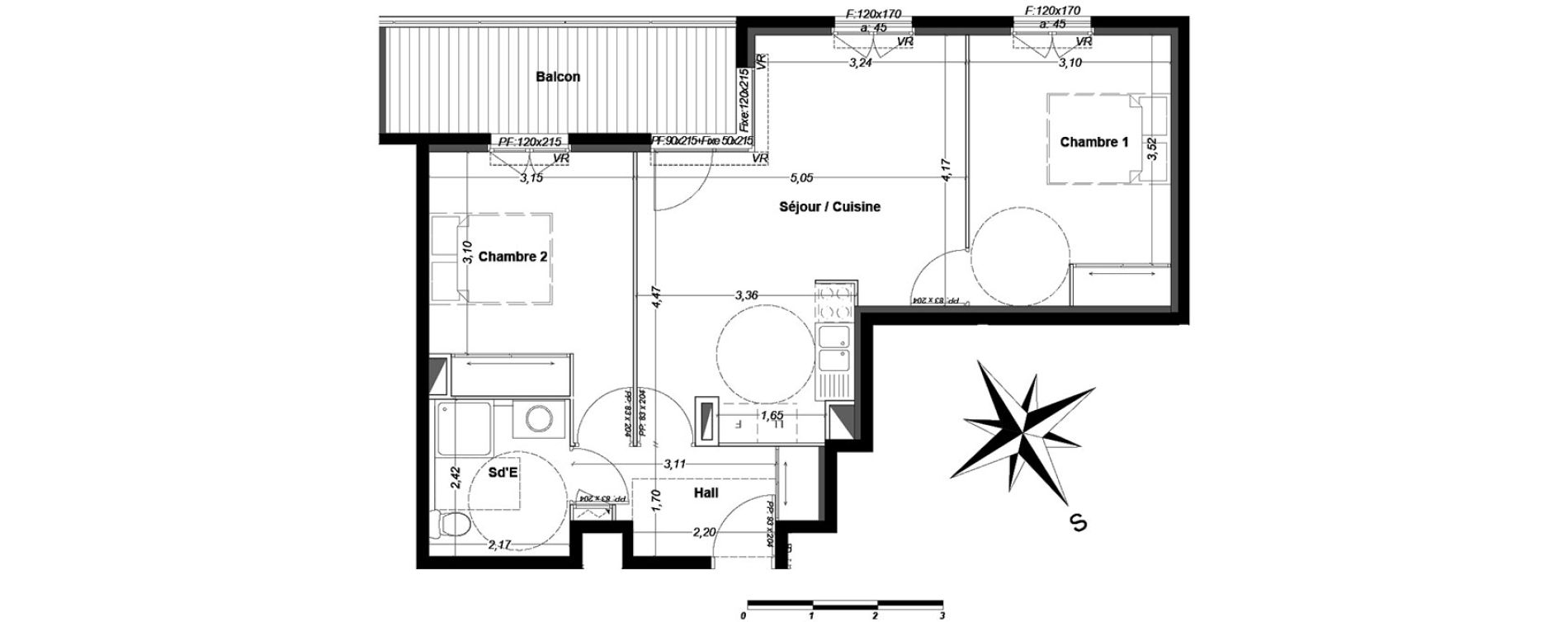Appartement T3 de 60,17 m2 &agrave; P&eacute;one Centre
