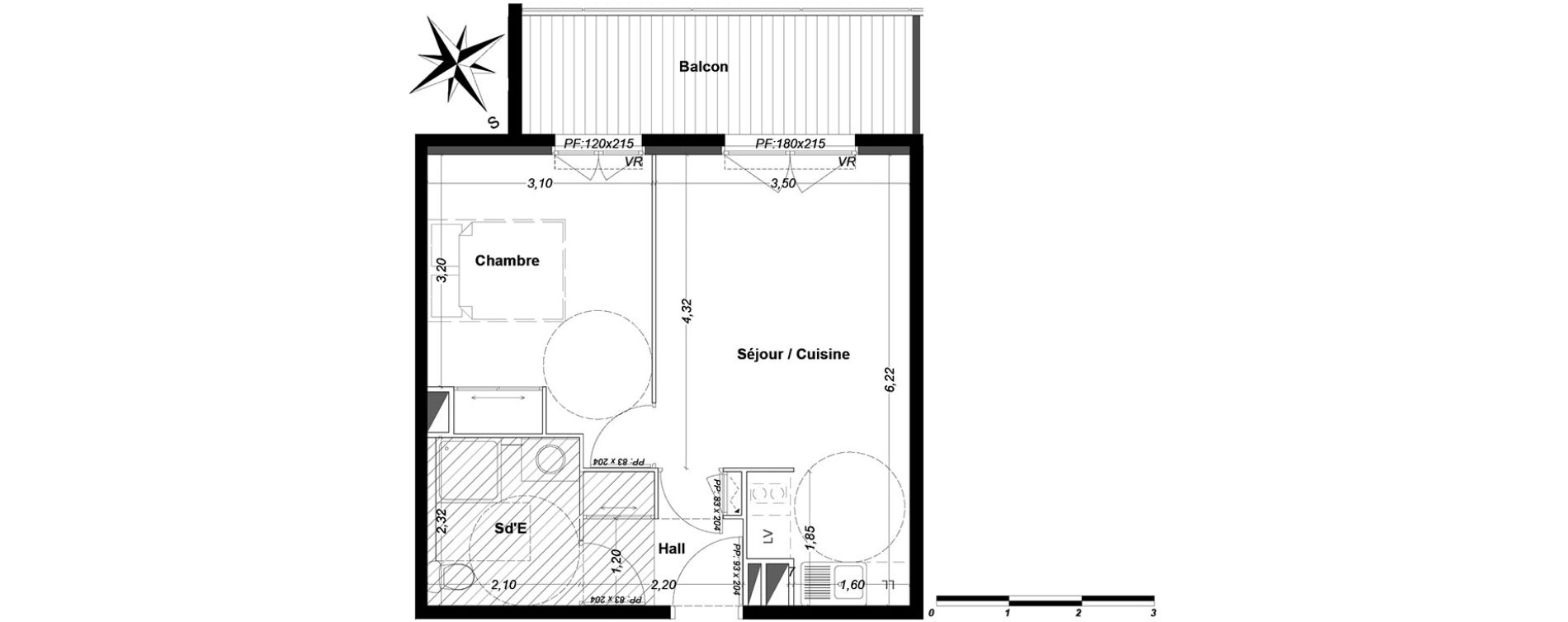 Appartement T2 de 39,92 m2 &agrave; P&eacute;one Centre