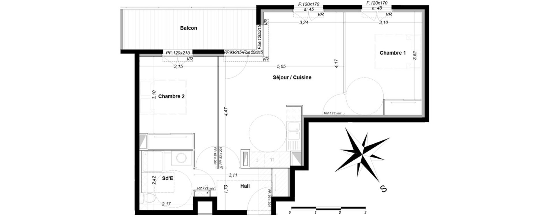 Appartement T3 de 60,17 m2 &agrave; P&eacute;one Centre