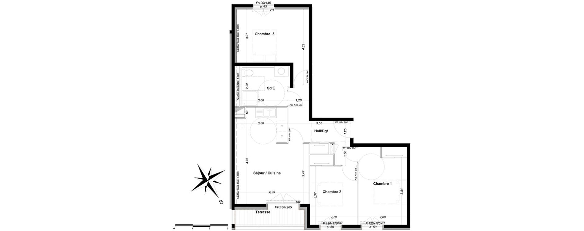 Appartement T4 de 72,30 m2 &agrave; P&eacute;one Centre