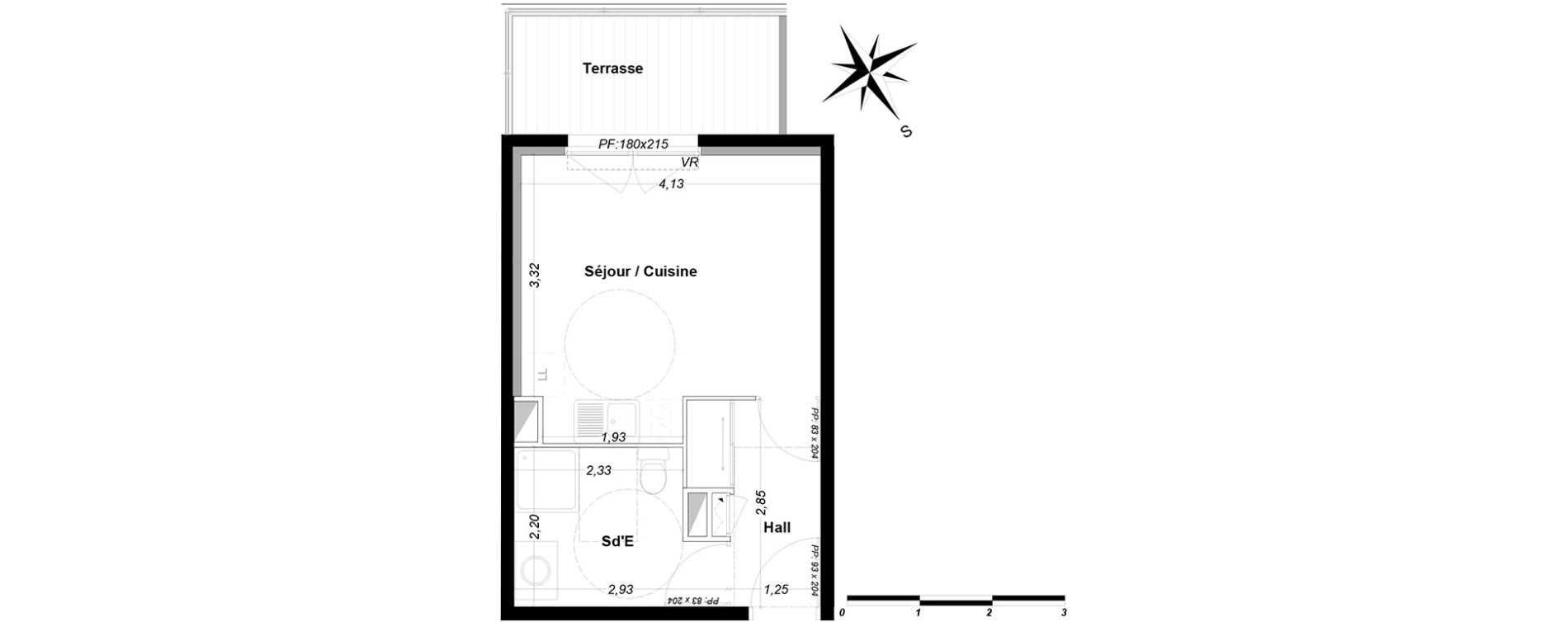 Appartement T1 de 25,02 m2 &agrave; P&eacute;one Centre