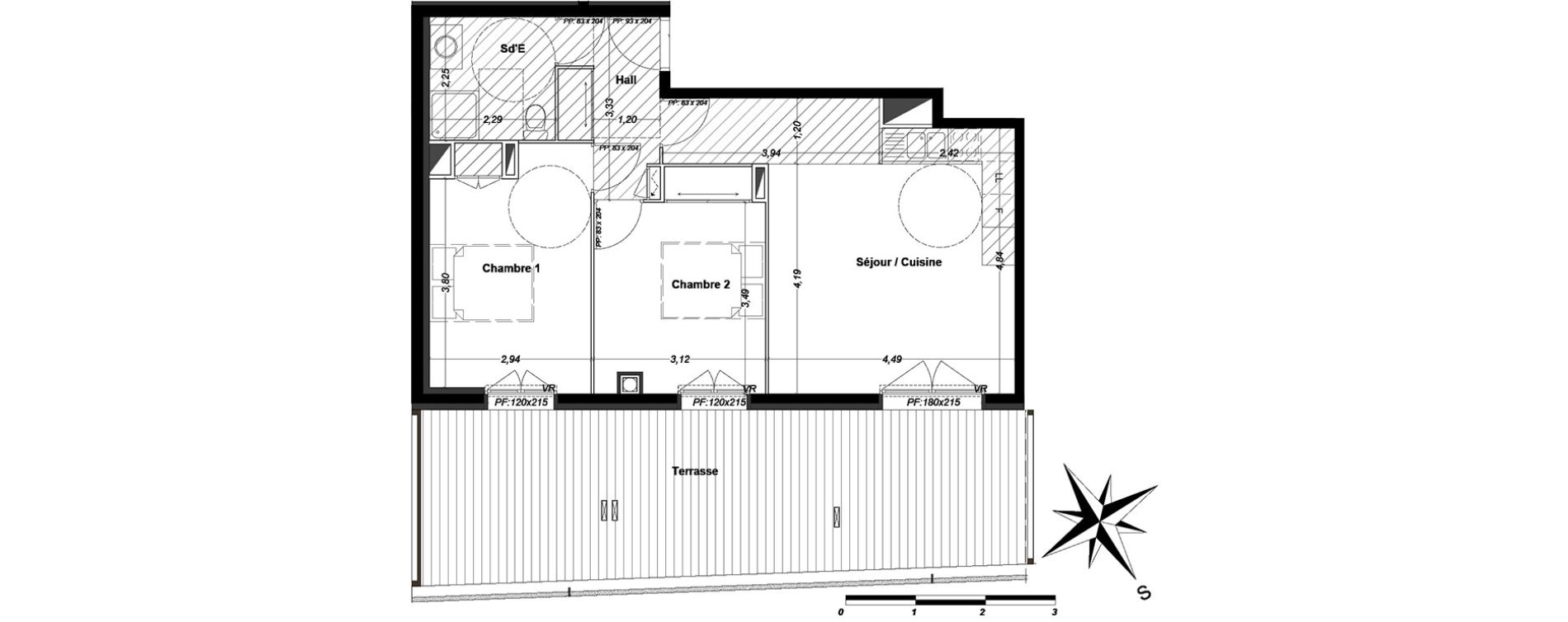 Appartement T3 de 60,28 m2 &agrave; P&eacute;one Centre