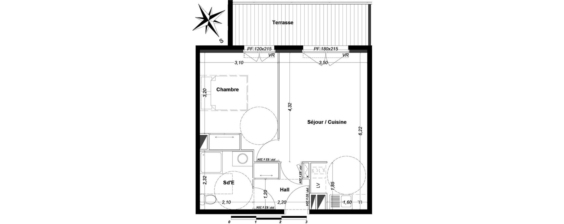 Appartement T2 de 39,92 m2 &agrave; P&eacute;one Centre