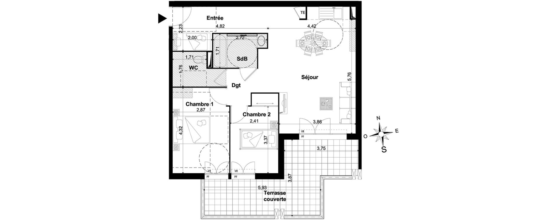 Appartement T3 de 67,80 m2 &agrave; P&eacute;one Centre