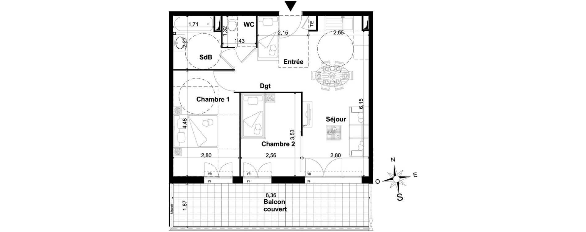 Appartement T3 de 54,40 m2 &agrave; P&eacute;one Centre