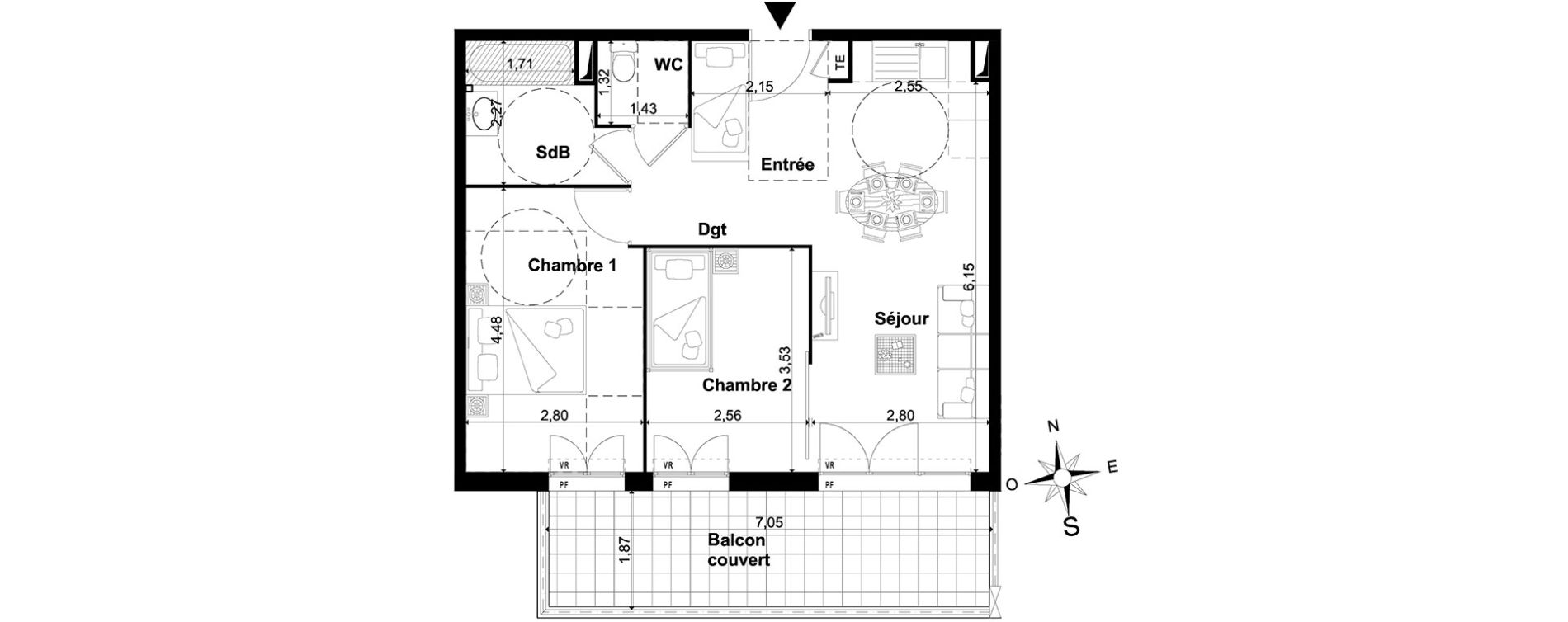 Appartement T3 de 54,40 m2 &agrave; P&eacute;one Centre