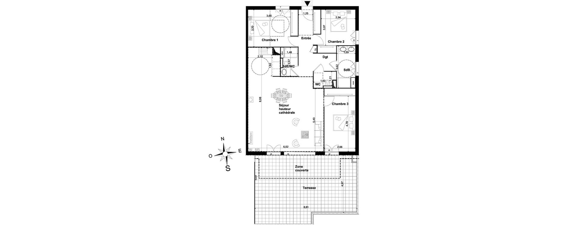 Appartement T4 de 110,00 m2 &agrave; P&eacute;one Centre