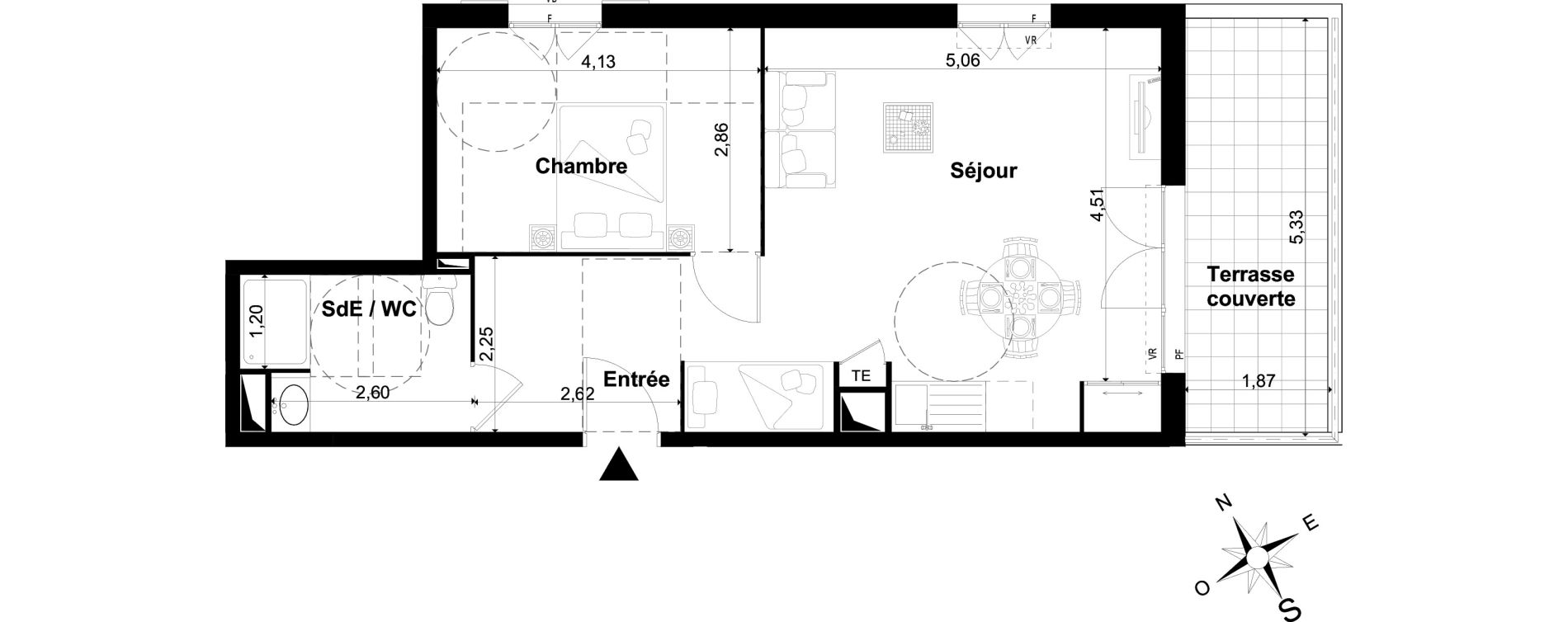 Appartement T2 de 51,10 m2 &agrave; P&eacute;one Centre