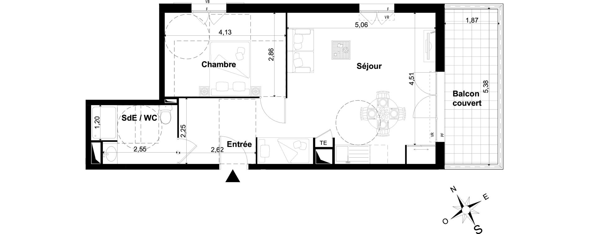 Appartement T2 de 51,10 m2 &agrave; P&eacute;one Centre