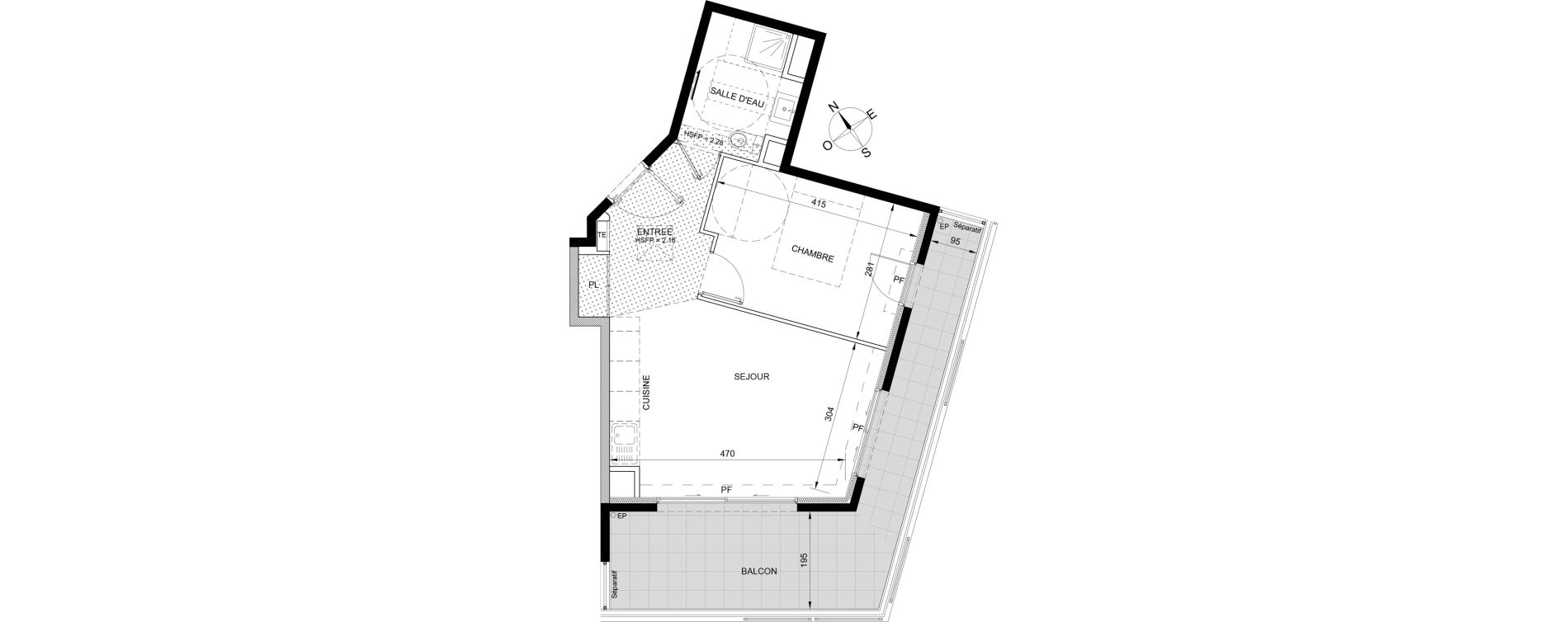 Appartement T2 de 40,61 m2 à Roquebrune-Cap-Martin Centre