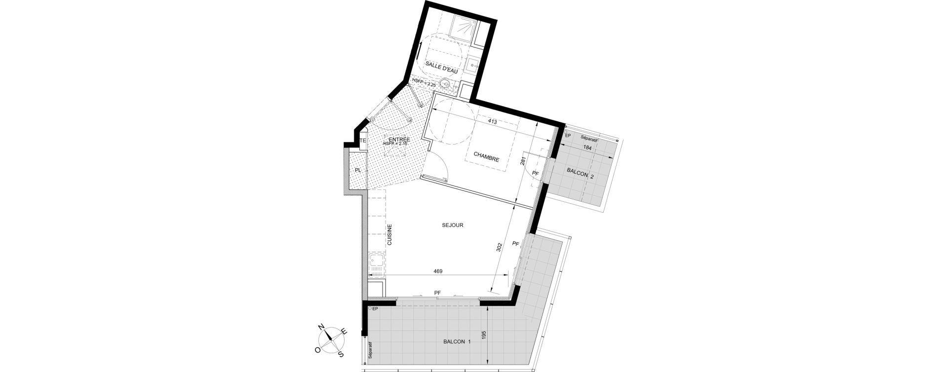 Appartement T2 de 40,46 m2 &agrave; Roquebrune-Cap-Martin Carnoles