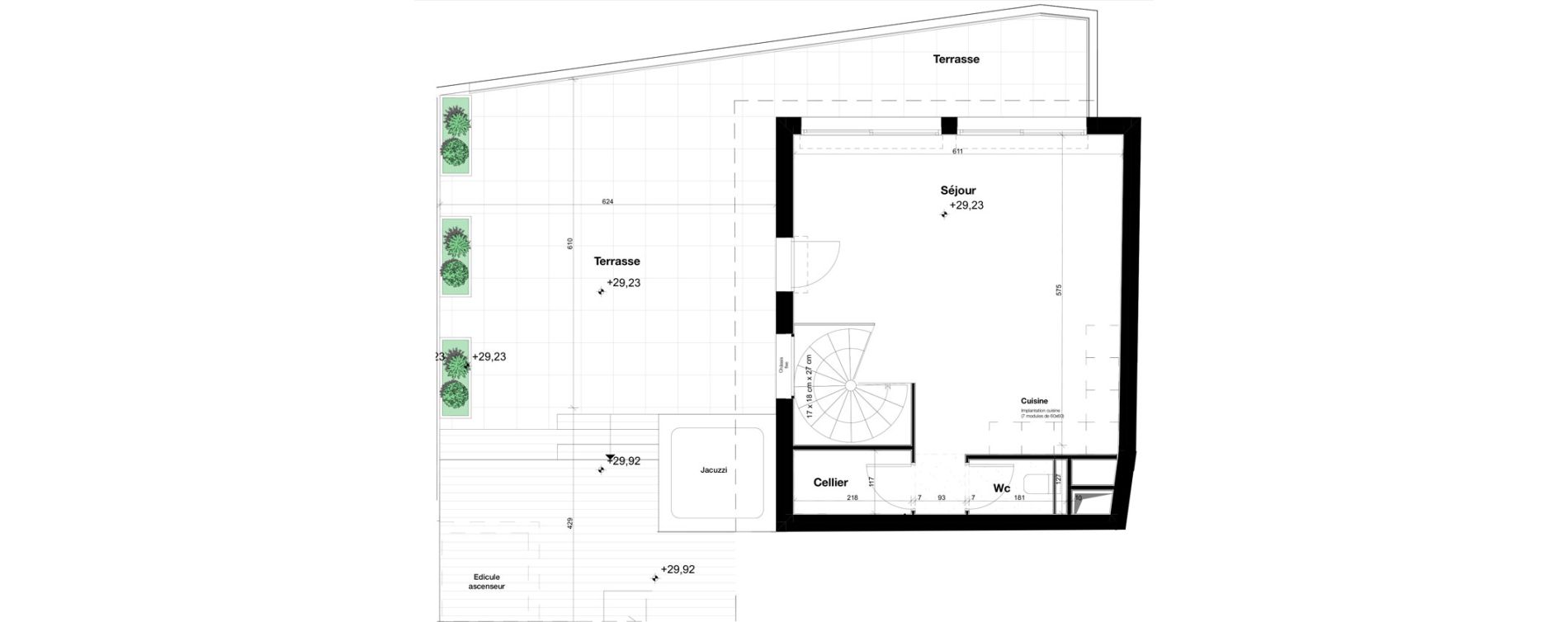 Duplex T3 de 80,63 m2 &agrave; Roquebrune-Cap-Martin Carnoles