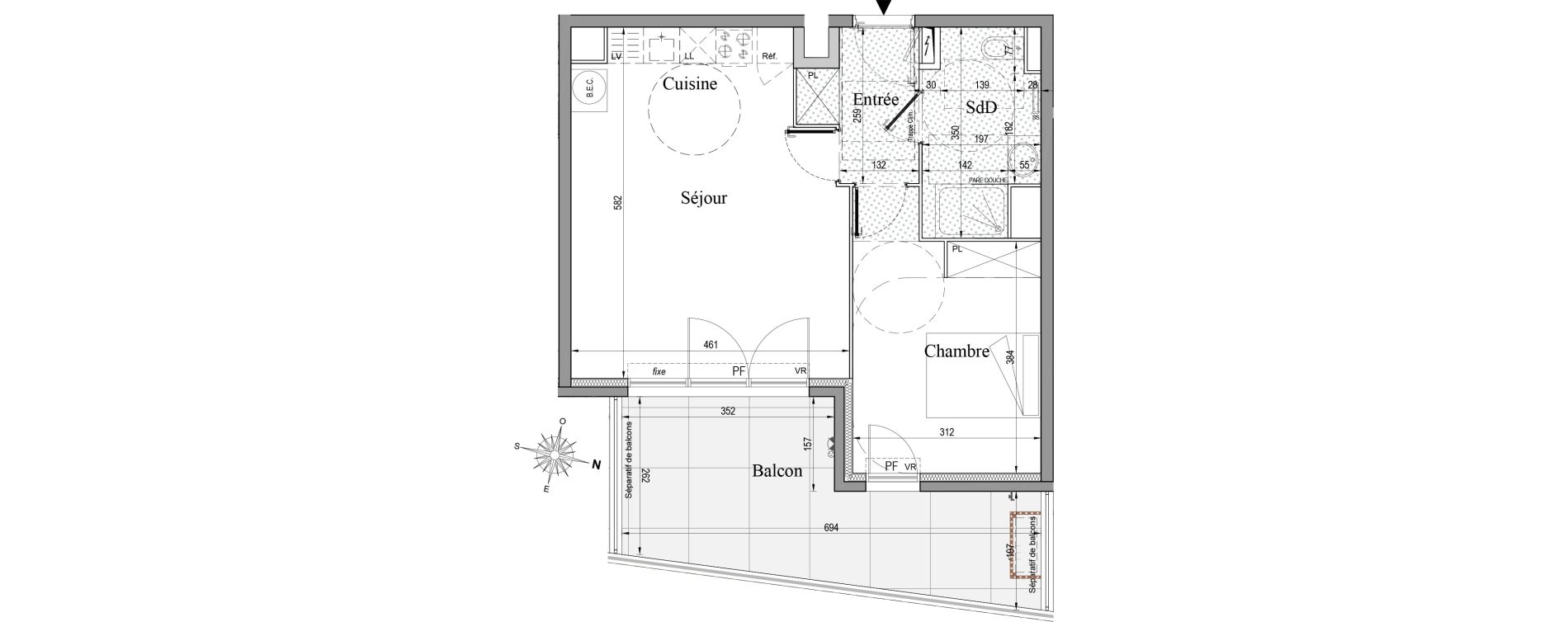 Appartement T2 de 47,92 m2 &agrave; Roquebrune-Cap-Martin Carnoles