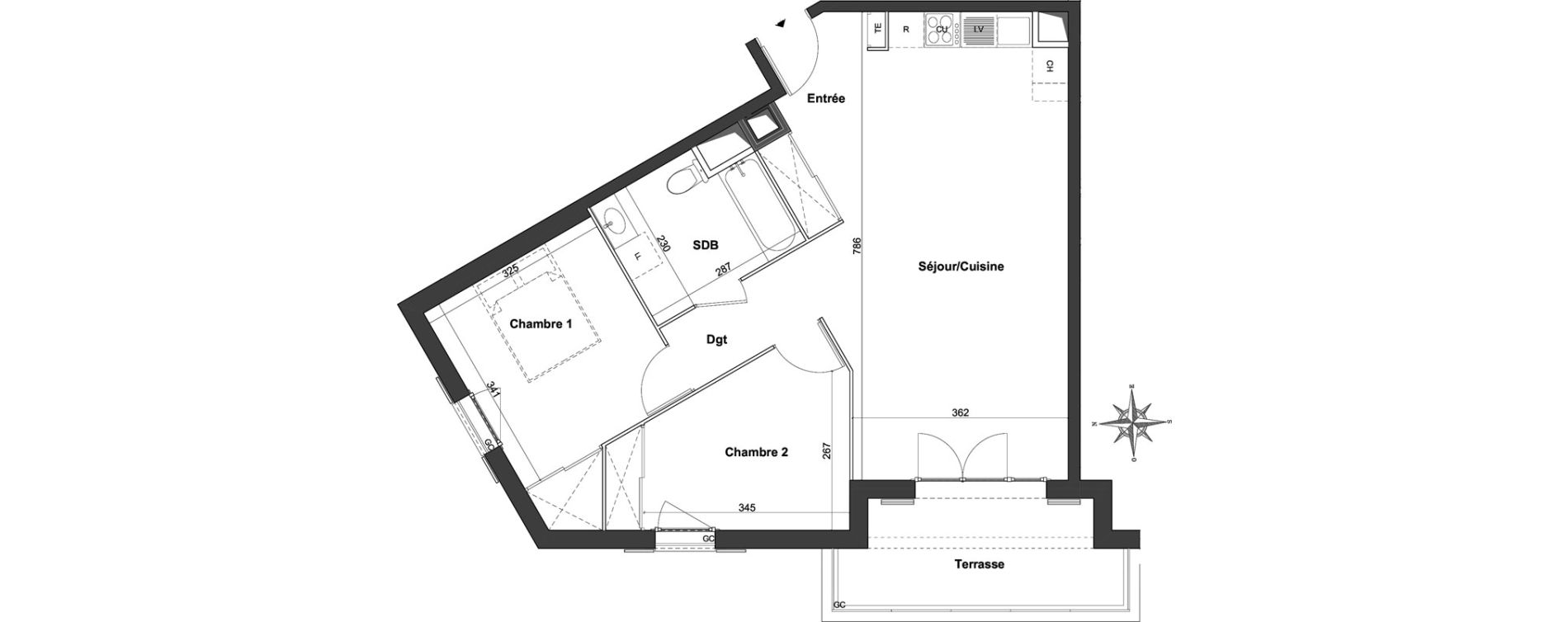 Appartement T3 de 65,46 m2 &agrave; Roquefort-Les-Pins Centre
