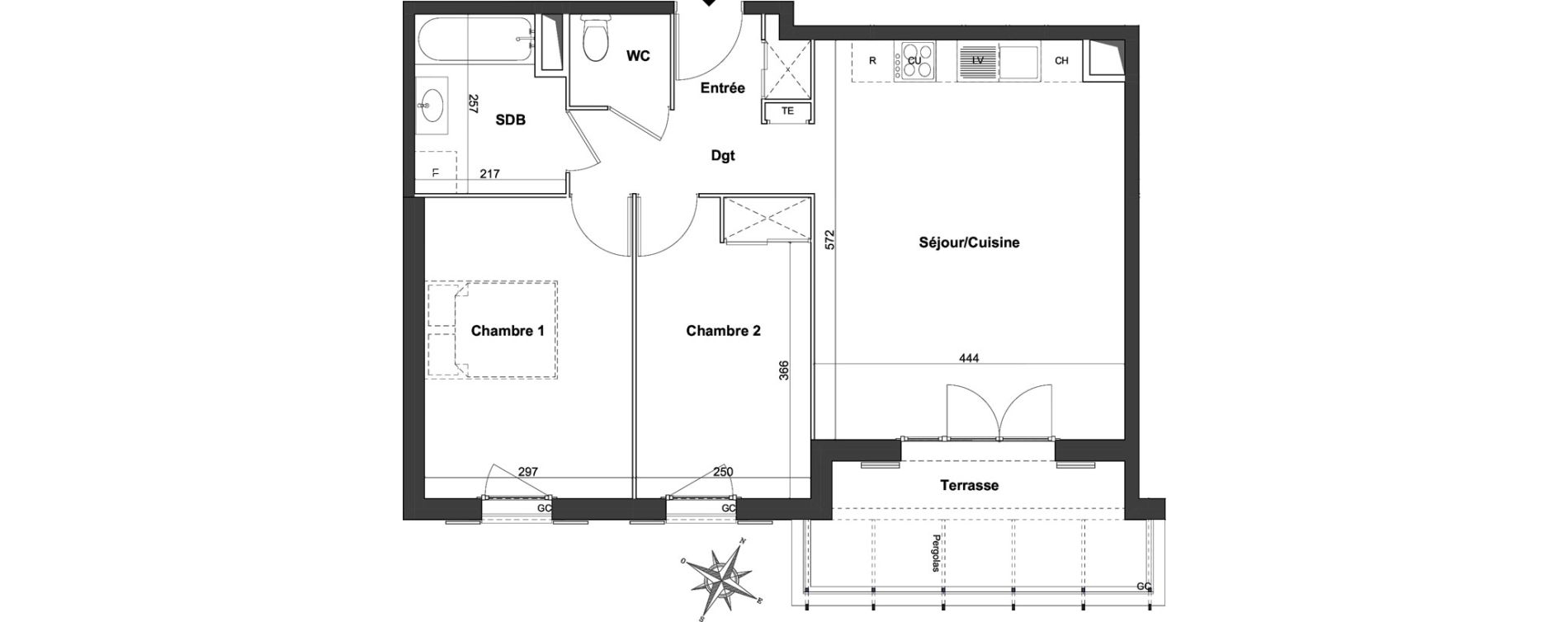 Appartement T3 de 62,17 m2 &agrave; Roquefort-Les-Pins Centre