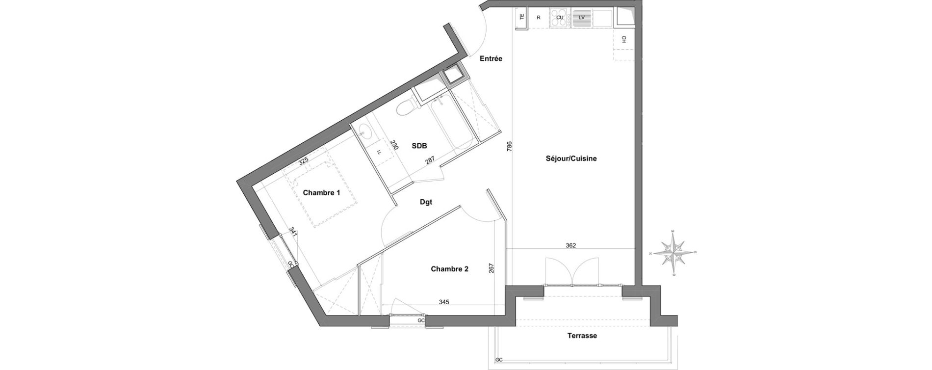 Appartement T3 de 65,46 m2 &agrave; Roquefort-Les-Pins Centre