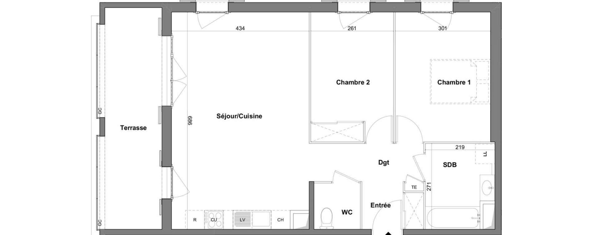 Appartement T3 de 67,06 m2 &agrave; Roquefort-Les-Pins Centre