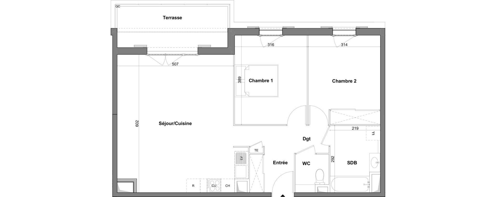 Appartement T3 de 71,54 m2 &agrave; Roquefort-Les-Pins Centre