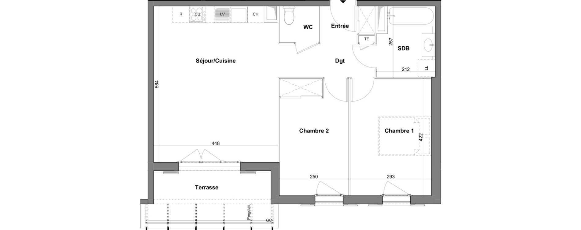 Appartement T3 de 61,47 m2 &agrave; Roquefort-Les-Pins Centre