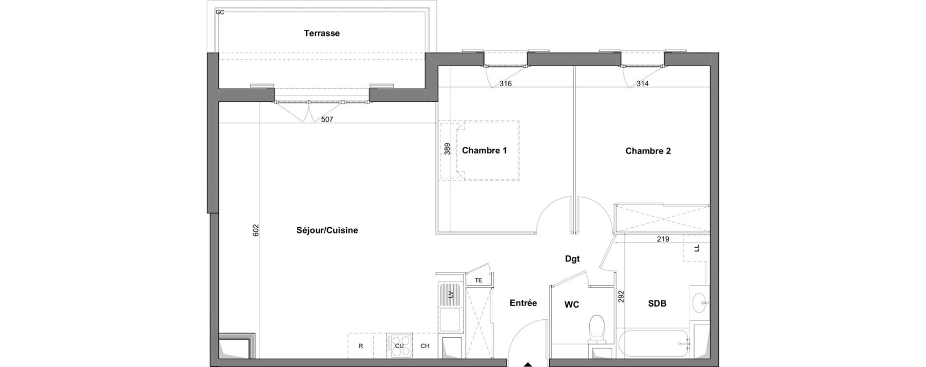 Appartement T3 de 71,54 m2 &agrave; Roquefort-Les-Pins Centre