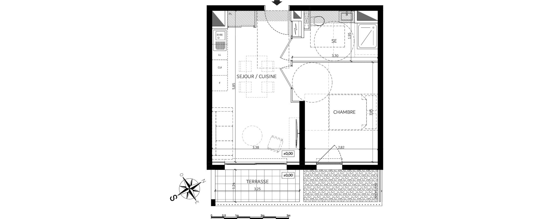 Appartement T2 de 35,30 m2 &agrave; Saint-Andr&eacute;-De-La-Roche Centre