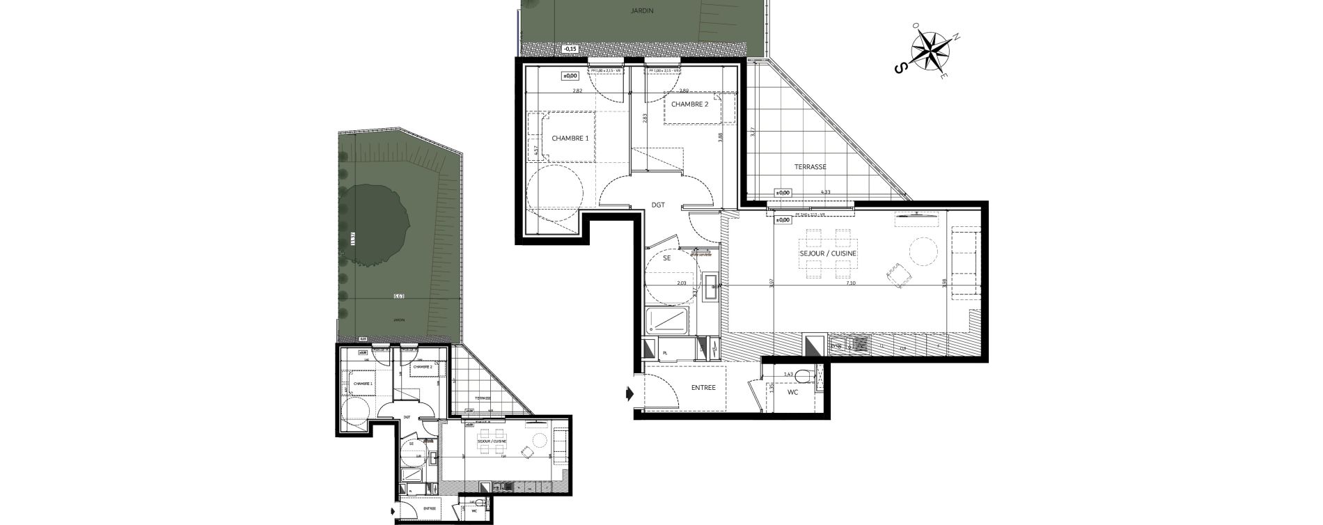Appartement T3 de 65,10 m2 &agrave; Saint-Andr&eacute;-De-La-Roche Centre