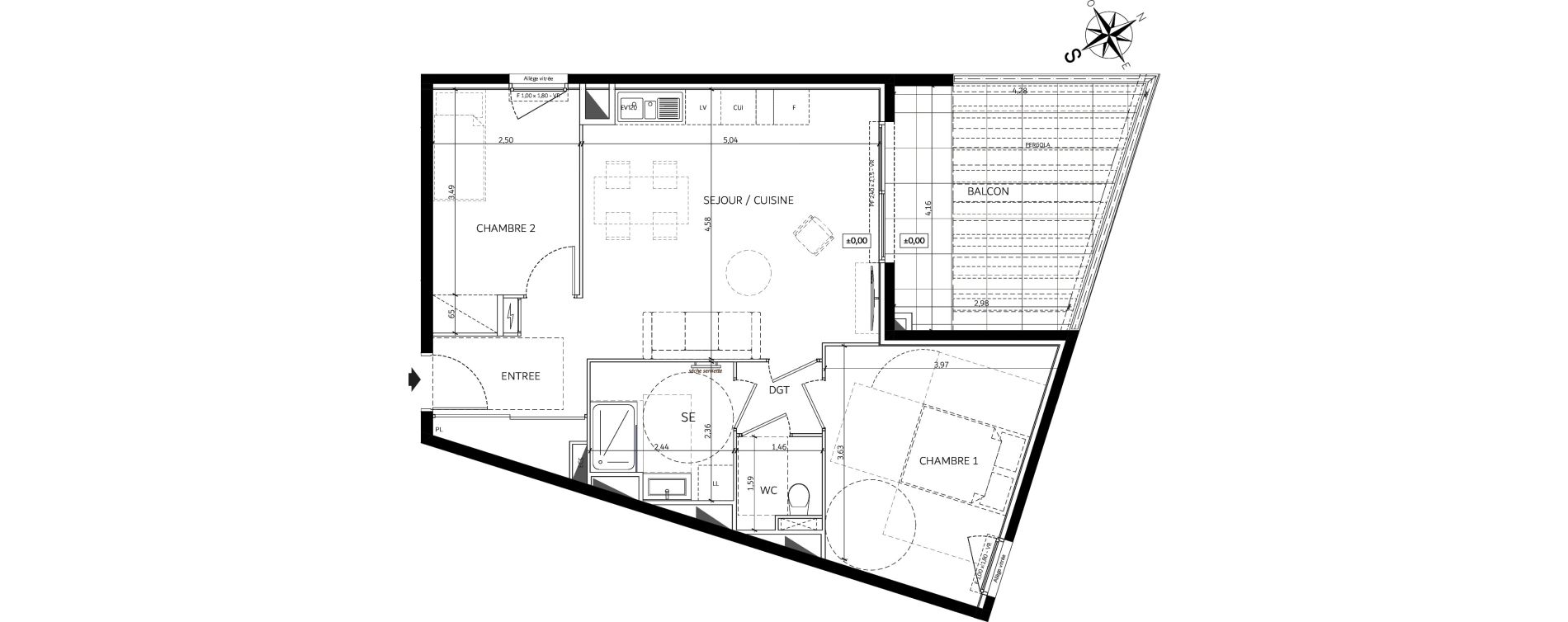 Appartement T3 de 60,65 m2 &agrave; Saint-Andr&eacute;-De-La-Roche Centre