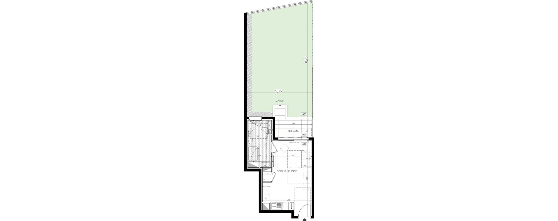Appartement T1 de 24,80 m2 &agrave; Saint-Andr&eacute;-De-La-Roche Centre