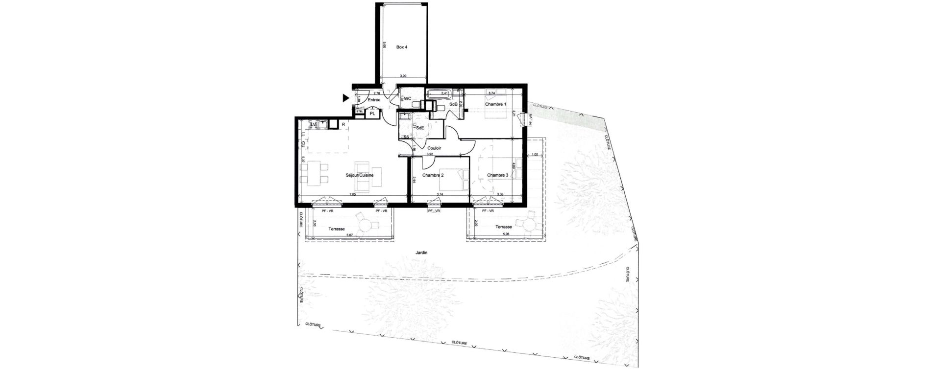 Appartement T4 de 94,50 m2 &agrave; Saint-Andr&eacute;-De-La-Roche Centre