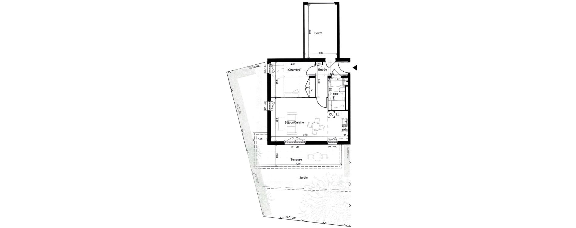 Appartement T2 de 50,10 m2 &agrave; Saint-Andr&eacute;-De-La-Roche Centre