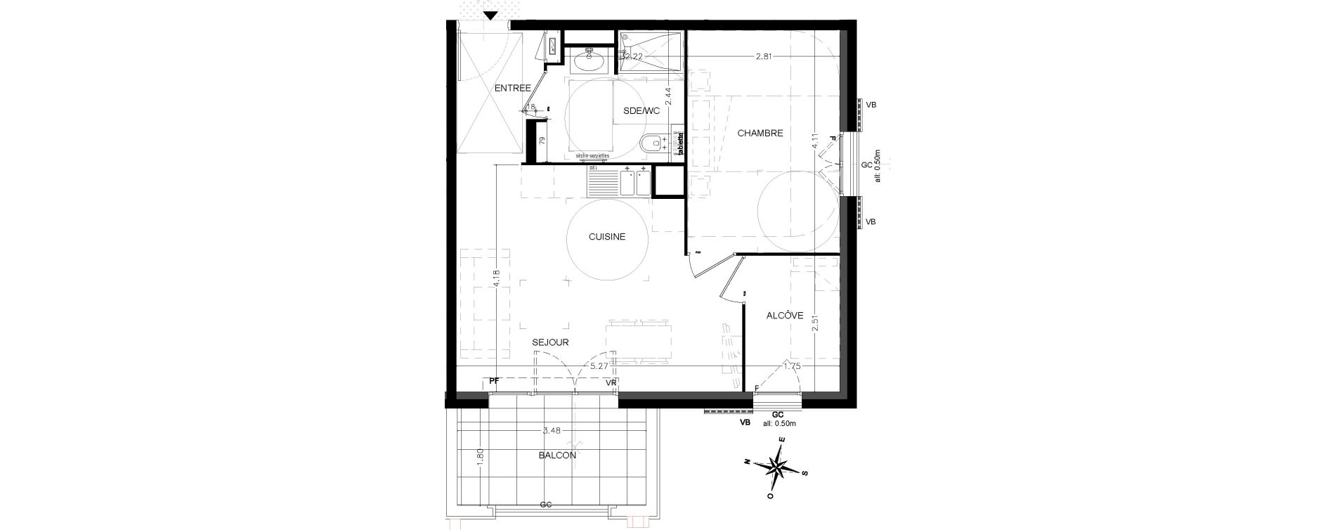 Appartement T2 de 45,50 m2 &agrave; Saint-&Eacute;tienne-De-Tin&eacute;e Centre