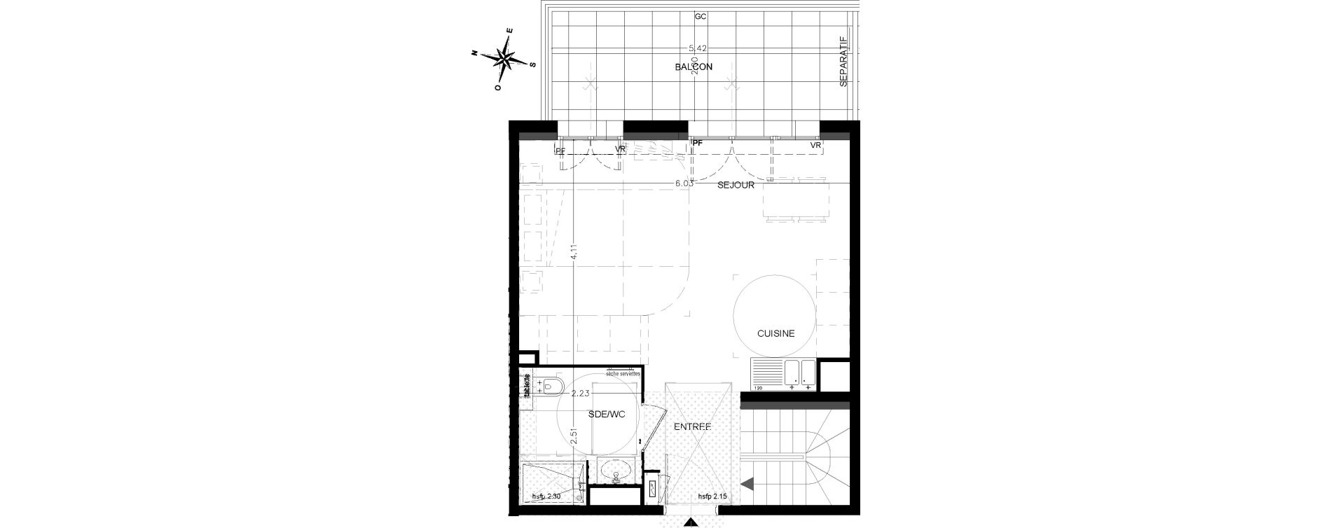 Duplex T3 de 80,40 m2 &agrave; Saint-&Eacute;tienne-De-Tin&eacute;e Centre