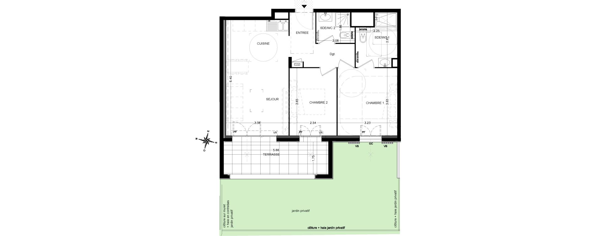 Appartement T3 de 57,70 m2 &agrave; Saint-&Eacute;tienne-De-Tin&eacute;e Centre