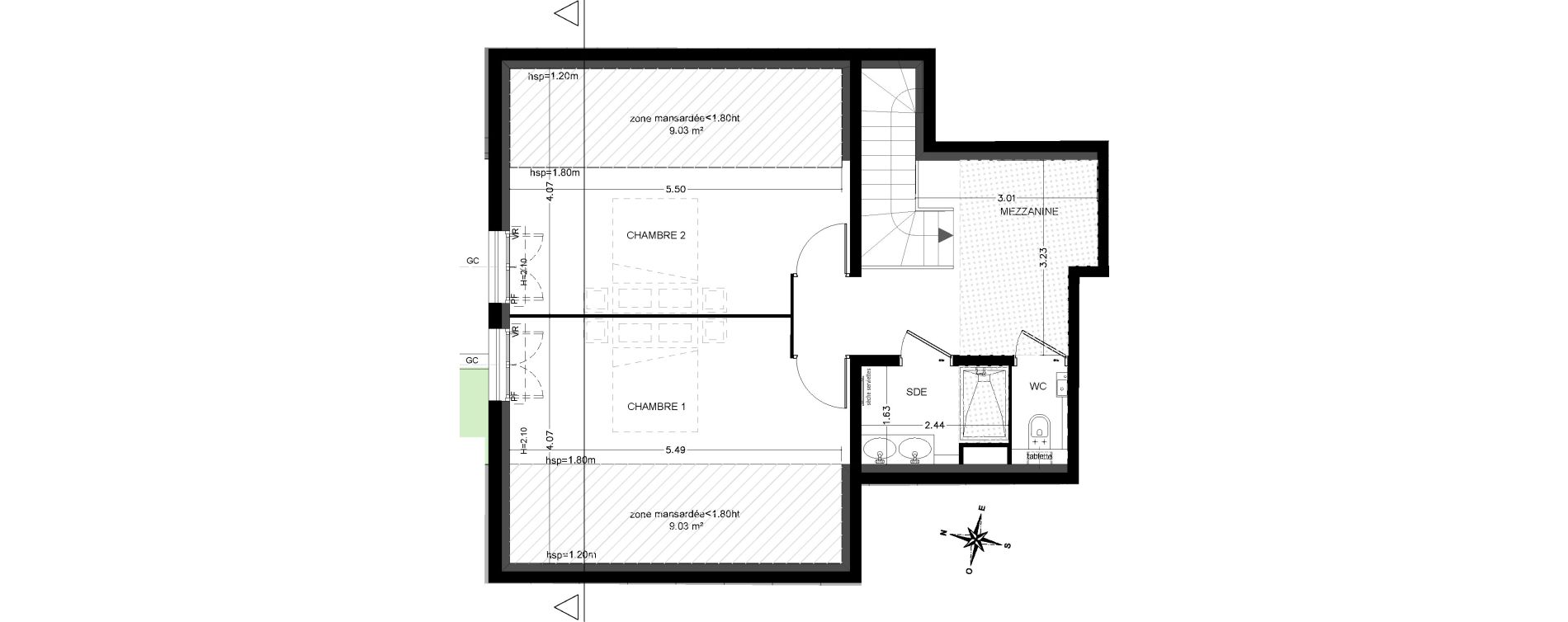 Duplex T3 de 65,00 m2 &agrave; Saint-&Eacute;tienne-De-Tin&eacute;e Centre