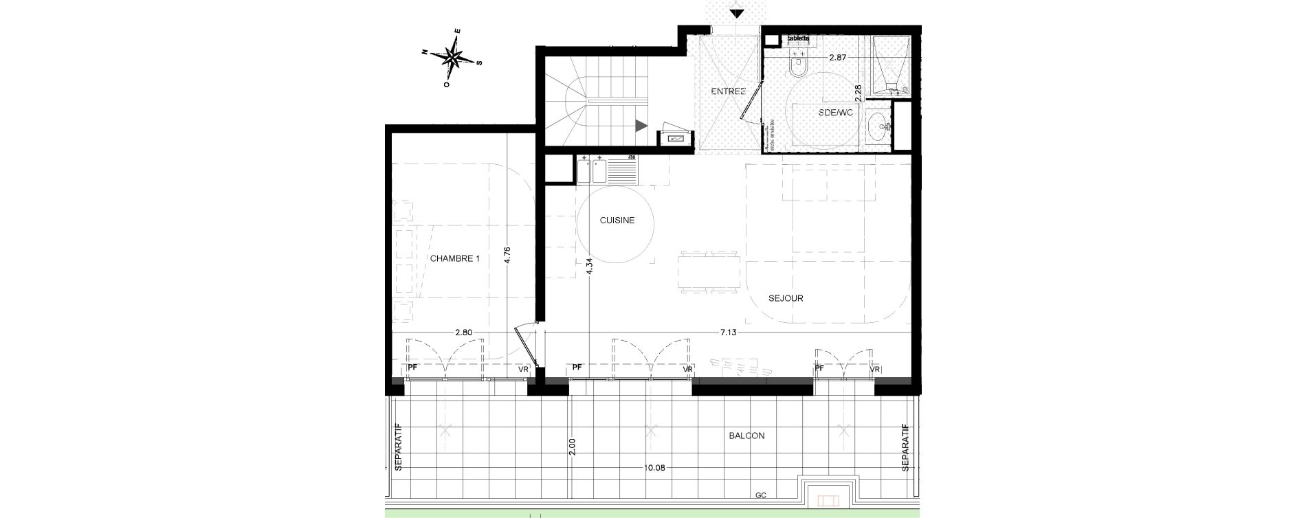 Duplex T4 de 92,10 m2 &agrave; Saint-&Eacute;tienne-De-Tin&eacute;e Centre